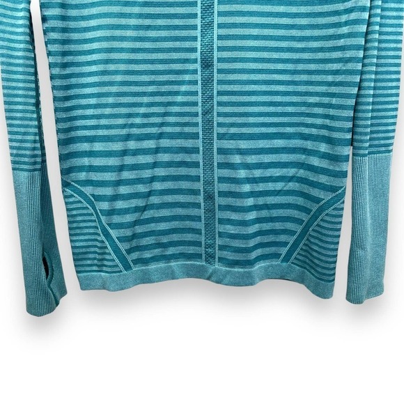 lululemon Top Womens 10 Blue Teal Swiftly Tech LS Athletic Gym Run Athleisure - Picture 10 of 12